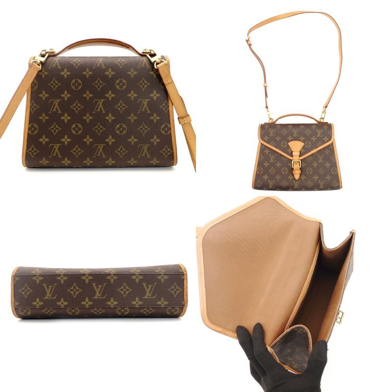 LOUIS VUITTON Monogram Handbag Perla Vintage Brown 2-Way Crossbody 7-8-699