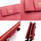 PRADA Long Wallet Saffiano 1MH132 Pink Leather Wallet with Ribbon 7-7-329