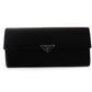 PRADA Long Wallet Nylon Black Saffiano Leather Wallet 7-8-187