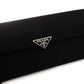 PRADA Long Wallet Nylon Black Saffiano Leather Wallet 7-8-187