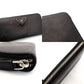 PRADA Long Wallet Saffiano Black Leather Wallet Black Triangle Logo With Box 7-8-191