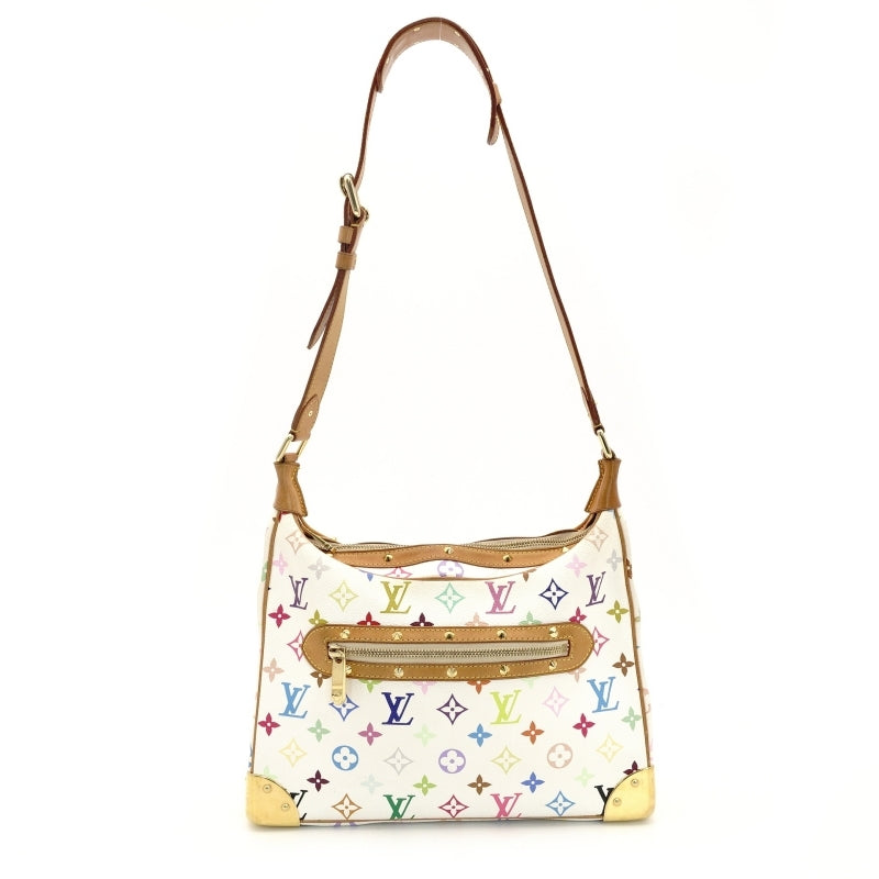 LOUIS VUITTON Multicolor Boulogne Shoulder Bag White PVC Leather 7-9-247