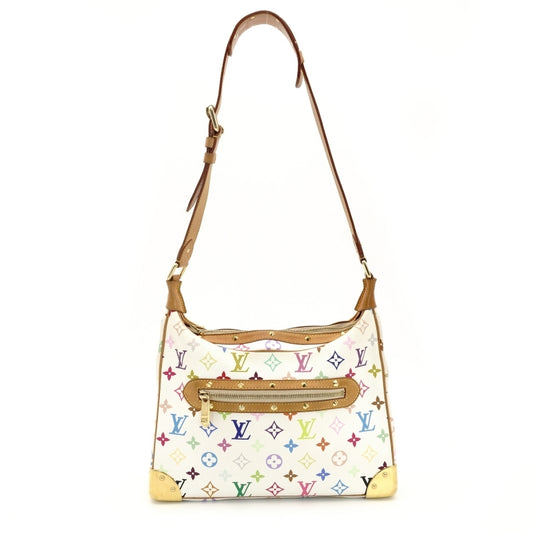 LOUIS VUITTON Multicolor Boulogne Shoulder Bag White PVC Leather 7-9-247