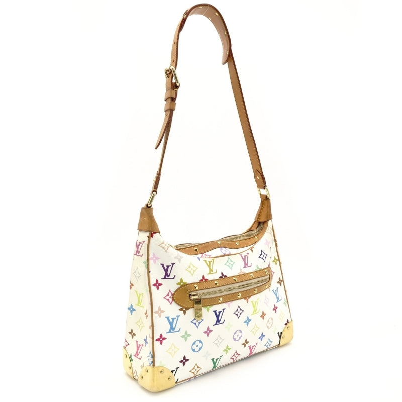 LOUIS VUITTON Multicolor Boulogne Shoulder Bag White PVC Leather 7-9-247