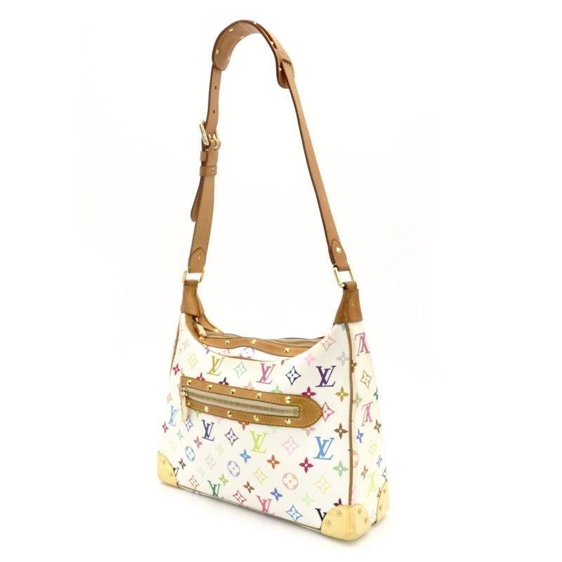 LOUIS VUITTON Multicolor Boulogne Shoulder Bag White PVC Leather 7-9-247