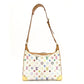LOUIS VUITTON Multicolor Boulogne Shoulder Bag White PVC Leather 7-9-247