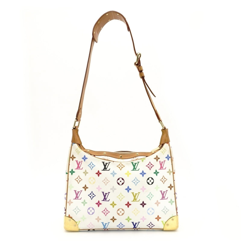LOUIS VUITTON Multicolor Boulogne Shoulder Bag White PVC Leather 7-9-247