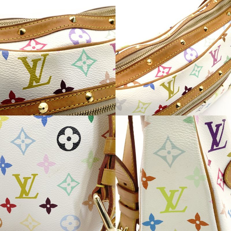 LOUIS VUITTON Multicolor Boulogne Shoulder Bag White PVC Leather 7-9-247