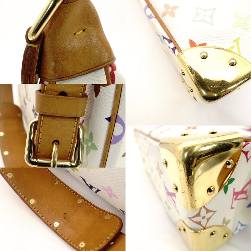 LOUIS VUITTON Multicolor Boulogne Shoulder Bag White PVC Leather 7-9-247