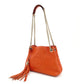GUCCI Soho Chain Shoulder Bag Leather Orange Gold Hardware GG Logo 7-9-097