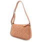 CHANEL Matelassé Shoulder Bag Coral Pink Caviar Leather CC Logo 7-9-349