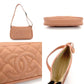 CHANEL Matelassé Shoulder Bag Coral Pink Caviar Leather CC Logo 7-9-349