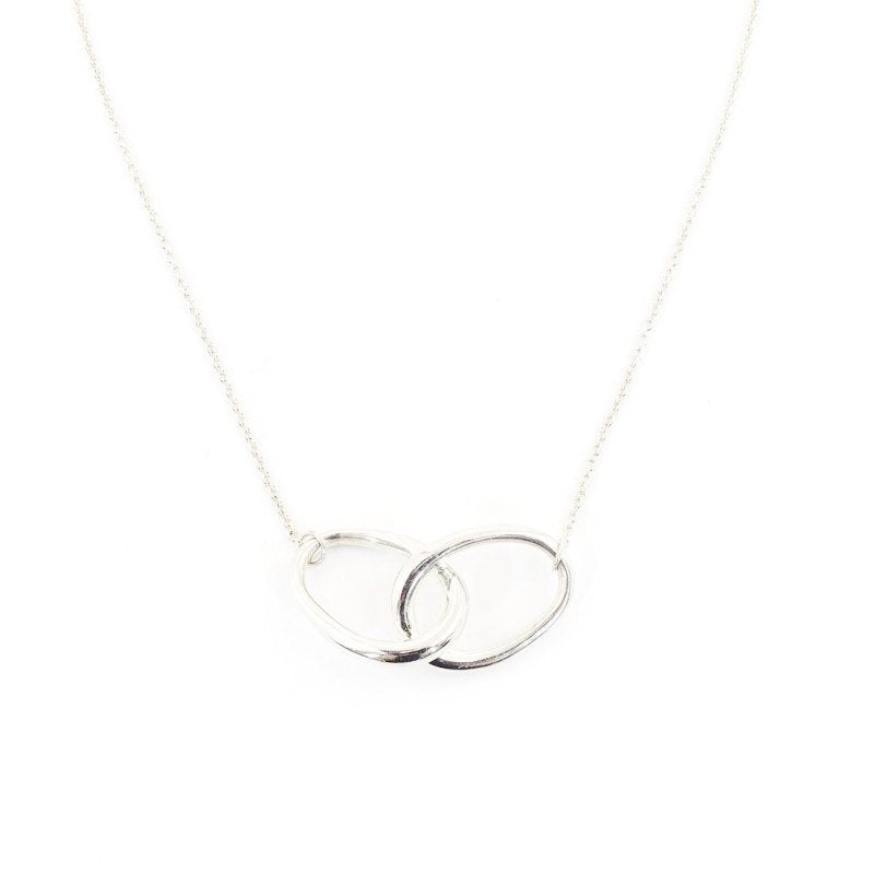 Tiffany & Co. Necklace Double Loop Elsa Peretti Sterling Silver 925 Silver With Box 7-3-390