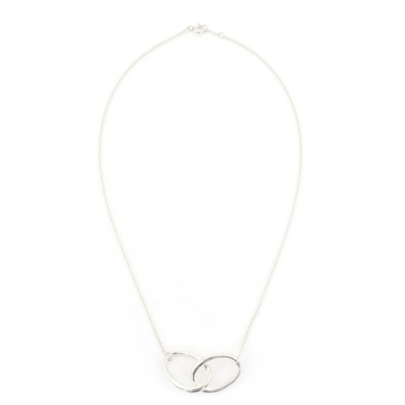 Tiffany & Co. Necklace Double Loop Elsa Peretti Sterling Silver 925 Silver With Box 7-3-390