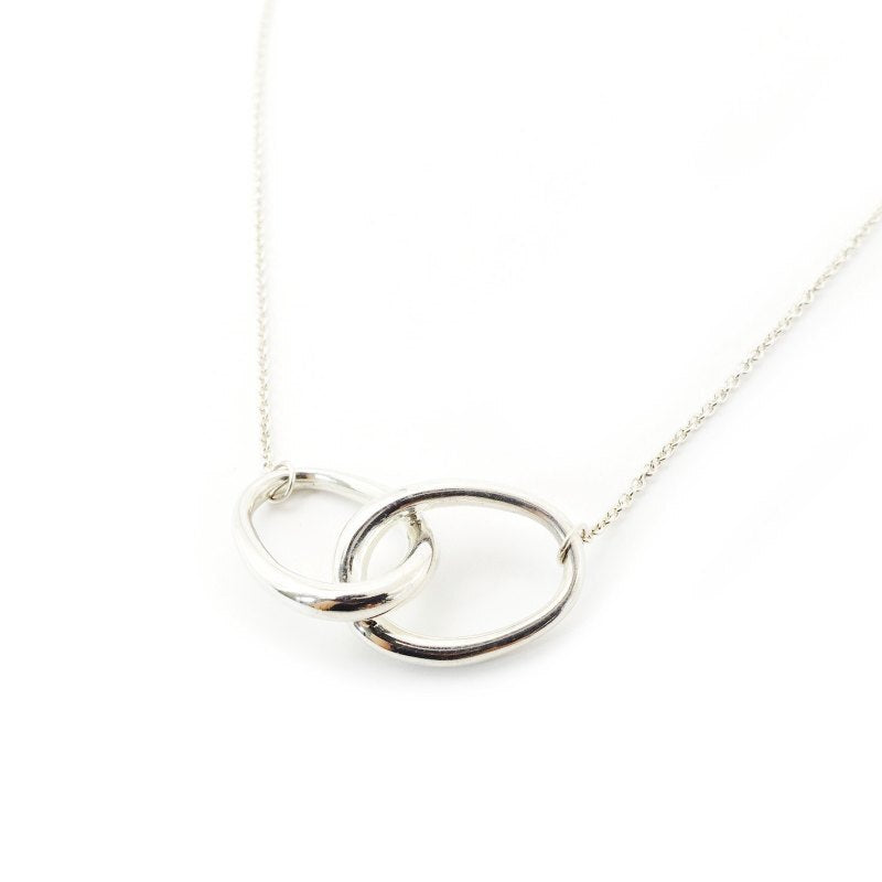 Tiffany & Co. Necklace Double Loop Elsa Peretti Sterling Silver 925 Silver With Box 7-3-390