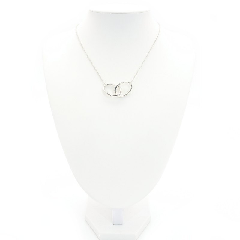 Tiffany & Co. Necklace Double Loop Elsa Peretti Sterling Silver 925 Silver With Box 7-3-390