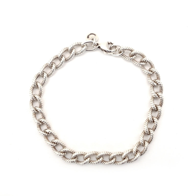 Tiffany & Co. Twisted Rope Bracelet Sterling Silver 925 Simple Unisex Approx. 19.5g 7-9-460