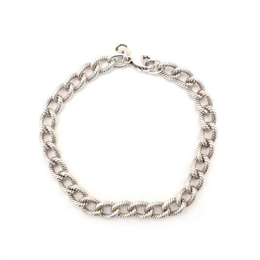 Tiffany & Co. Twisted Rope Bracelet Sterling Silver 925 Simple Unisex Approx. 19.5g 7-9-460