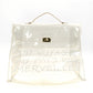 HERMES Vinyl Kelly Bag Handbag Beach Bag 7-7-125