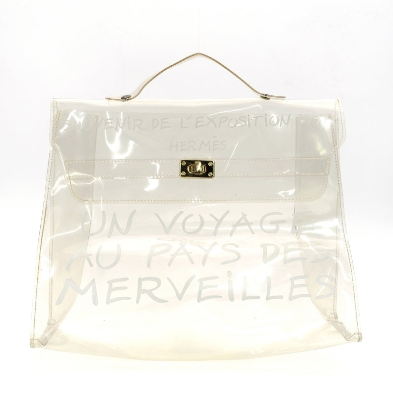 HERMES Vinyl Kelly Bag Handbag Beach Bag 7-7-125