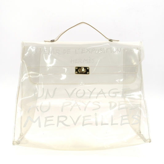 HERMES Vinyl Kelly Bag Handbag Beach Bag 7-7-125