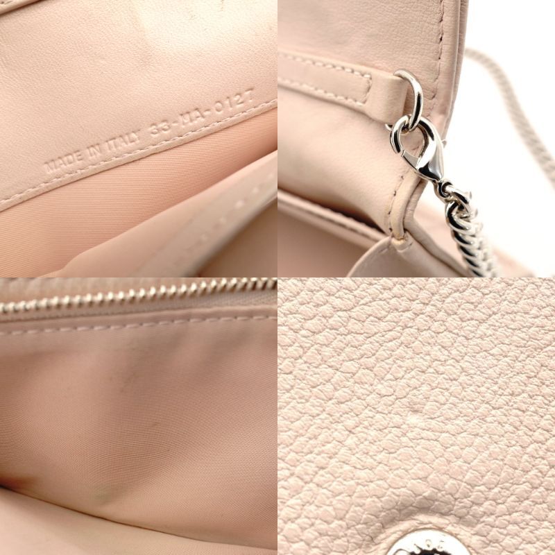 Christian Dior Diorama Chain Wallet Shoulder Bag Light Pink Leather Silver Hardware 7-9-196