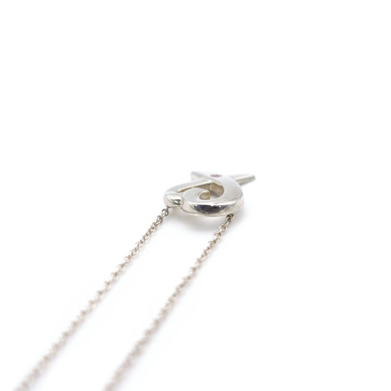 Tiffany & Co. Necklace Loving Heart 1P Ruby Sterling Silver Approx. 2g