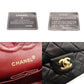 CHANEL Matelassé 23 Small Double Flap Classic Chain Shoulder Bag Black Lambskin Black Gold Hardware 7-9-115