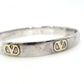 Valentino Garavani Bracelet Sterling Silver 925 with 18K Gold Bangle V Logo Approx. 34g