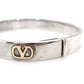 Valentino Garavani Bracelet Sterling Silver 925 with 18K Gold Bangle V Logo Approx. 34g