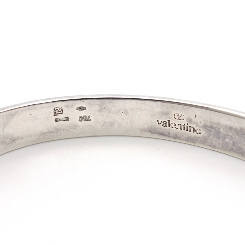 Valentino Garavani Bracelet Sterling Silver 925 with 18K Gold Bangle V Logo Approx. 34g
