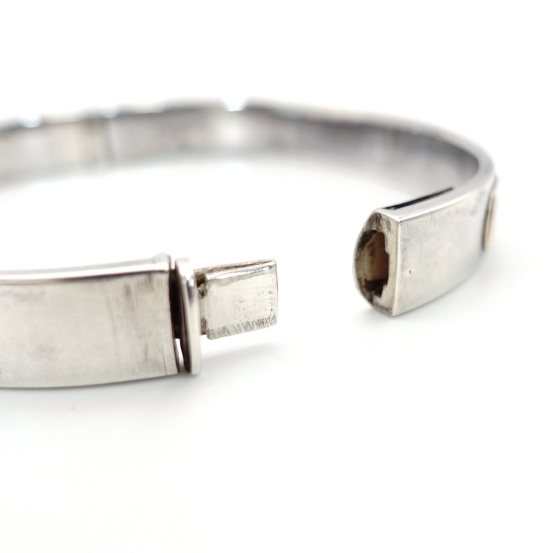 Valentino Garavani Bracelet Sterling Silver 925 with 18K Gold Bangle V Logo Approx. 34g
