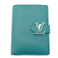 LOUIS VUITTON Vertical Wallet Green Leather 7-5-374