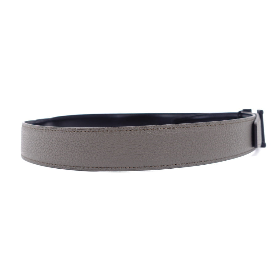 HERMES Leather Constance Reversible Matte Black Gray Size 80CM H Belt
