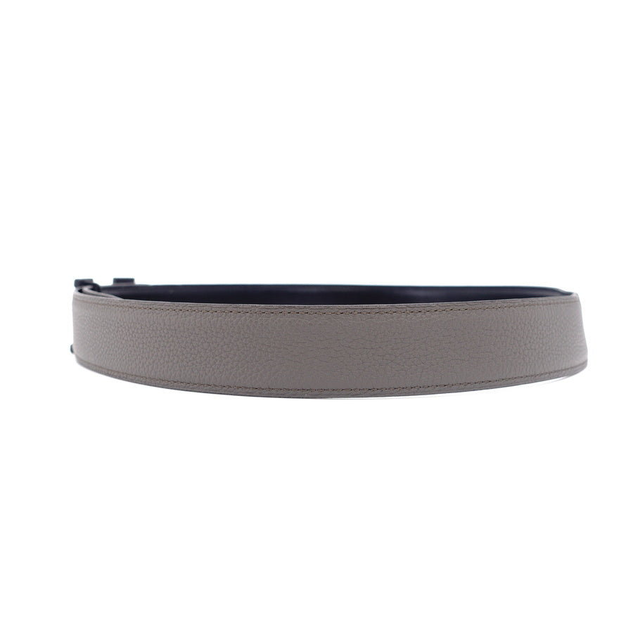 HERMES Leather Constance Reversible Matte Black Gray Size 80CM H Belt