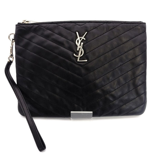 YVES SAINT LAURENT Clutch Bag Black Leather