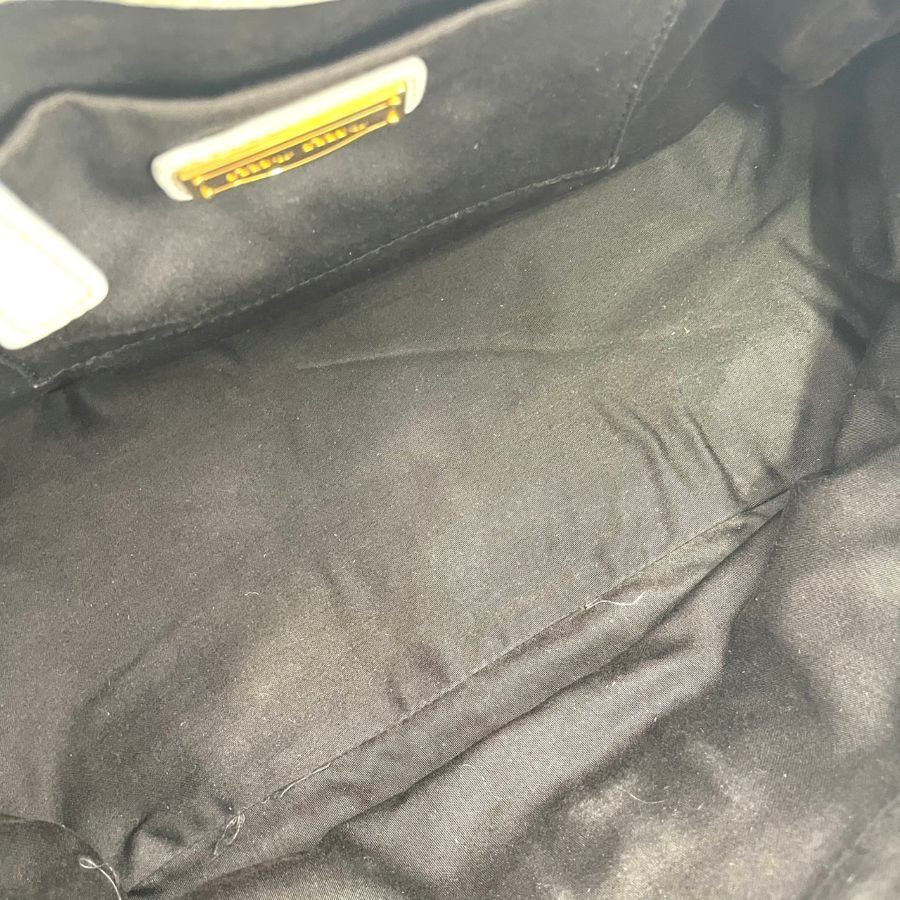 MIU MIU Matelasse Leather 2 Way Coffer White