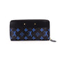 LOUIS VUITTON Monogram Zippy Long Wallet Leather Black x Blue