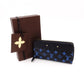LOUIS VUITTON Monogram Zippy Long Wallet Leather Black x Blue