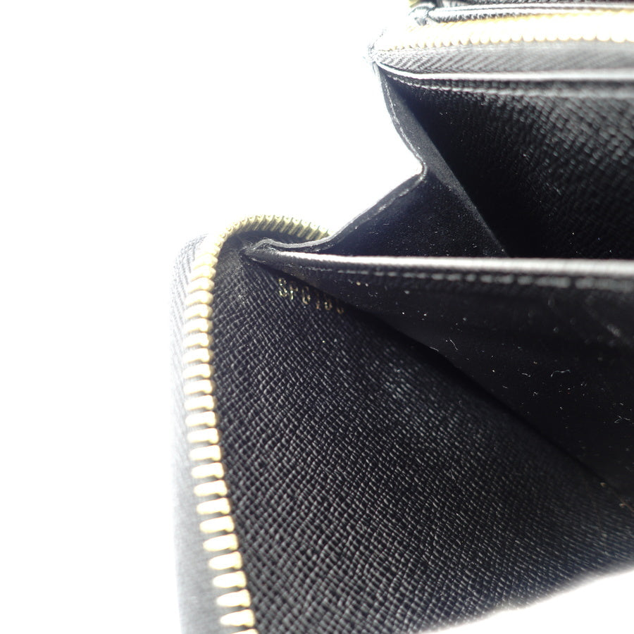 LOUIS VUITTON Monogram Zippy Long Wallet Leather Black x Blue