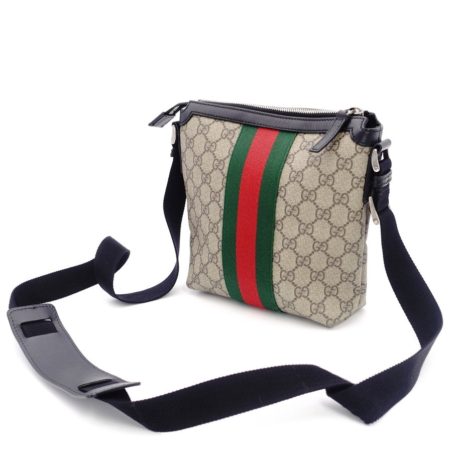 GUCCI Sherry Line Shoulder GG Supreme Beige PVC