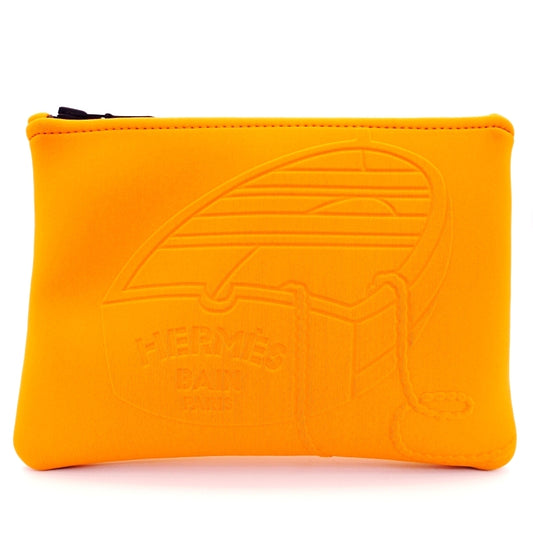 HERMES Neovan PM Flat Pouch Orange Clutch Bag