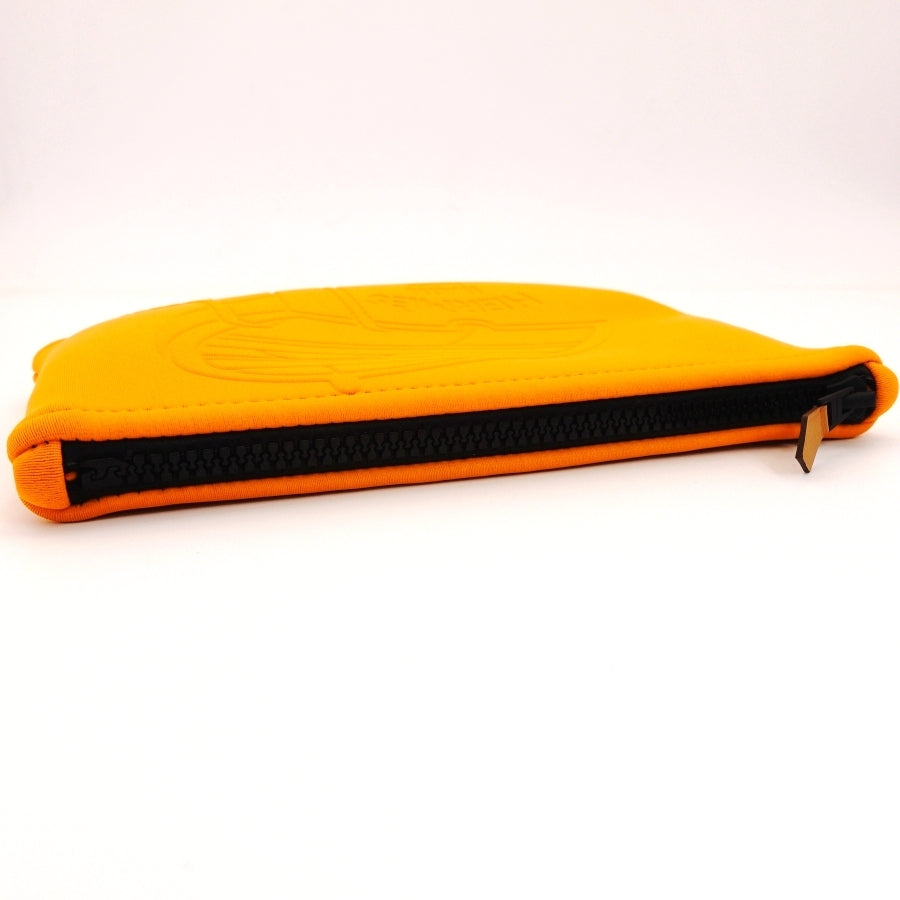 HERMES Neovan PM Flat Pouch Orange Clutch Bag
