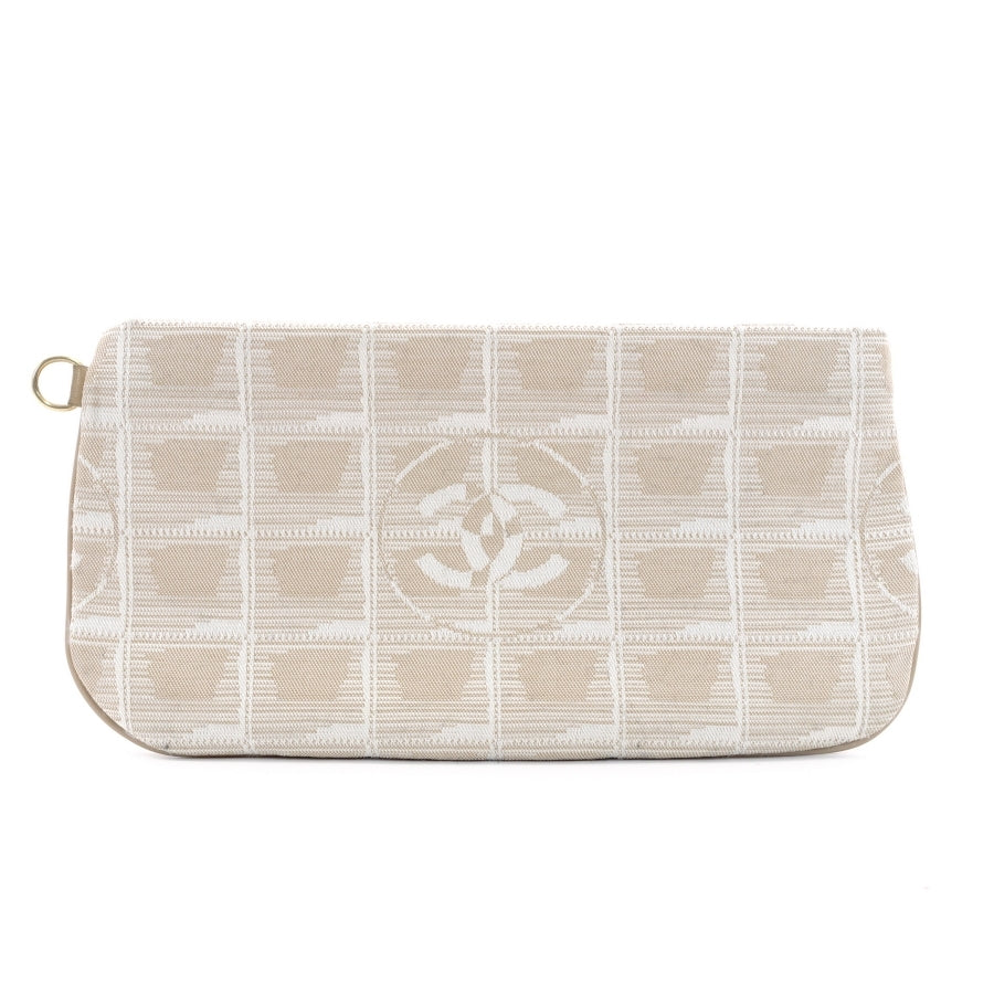 CHANEL New Travel Line Pouch Beige Nylon