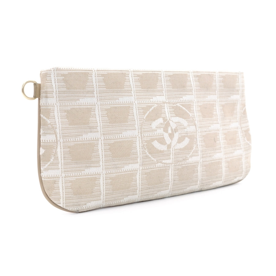 CHANEL New Travel Line Pouch Beige Nylon