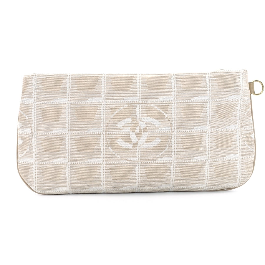 CHANEL New Travel Line Pouch Beige Nylon