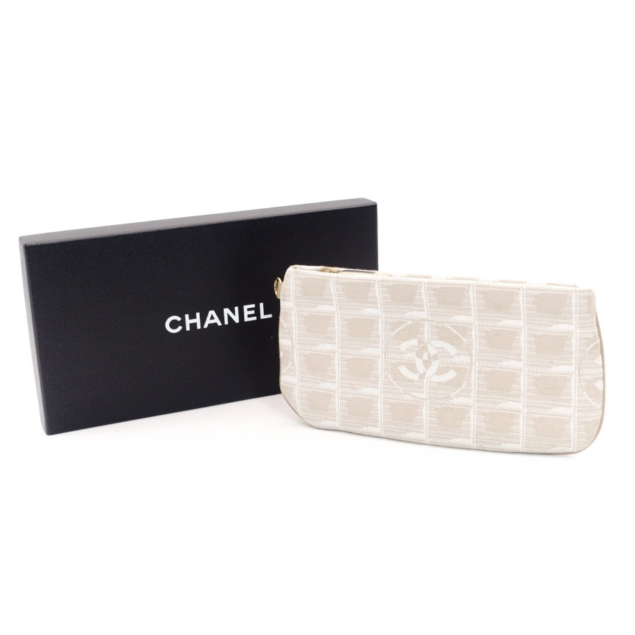 CHANEL New Travel Line Pouch Beige Nylon