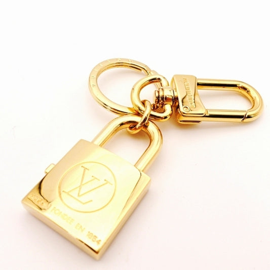 LOUIS VUITTON Padlock Key Holder Key Charm Gold