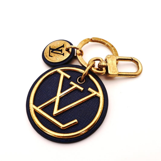 LOUIS VUITTON Porte Clet LV circle blue key ring