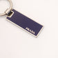 PRADA Key Ring Metal Plated Navy Silver Hardware Key Ring With Box